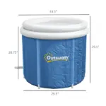 Outsunny Portable 79.25 Gallon Ice Bath Tub with Insulated Cover and Carry Bag Dark Blue - Image 3