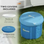 Outsunny Portable 79.25 Gallon Ice Bath Tub with Insulated Cover and Carry Bag Dark Blue - Image 4