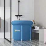 Outsunny Portable 79.25 Gallon Ice Bath Tub with Insulated Cover and Carry Bag Dark Blue - Image 10
