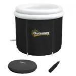 Outsunny Cold Plunge Tub, Portable Ice Bath with Thermo Lid for Athletes' Recovery, Black - Image 11