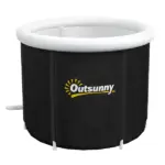 Outsunny Cold Plunge Tub, Portable Ice Bath with Thermo Lid for Athletes' Recovery, Black