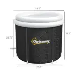 Outsunny Cold Plunge Tub, Portable Ice Bath with Thermo Lid for Athletes' Recovery, Black - Image 3