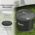 Outsunny Cold Plunge Tub, Portable Ice Bath with Thermo Lid for Athletes' Recovery, Black - Image 4