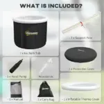 Outsunny Cold Plunge Tub, Portable Ice Bath with Thermo Lid for Athletes' Recovery, Black - Image 7