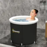 Outsunny Cold Plunge Tub, Portable Ice Bath with Thermo Lid for Athletes' Recovery, Black - Image 10