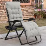 Outsunny Comfy Recline Chair with Cup Rest and Cushion for Alfresco Relaxation - Image 2