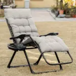 Outsunny Comfy Recline Chair with Cup Rest and Cushion for Alfresco Relaxation - Image 13