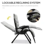 Outsunny Comfy Recline Chair with Cup Rest and Cushion for Alfresco Relaxation - Image 4