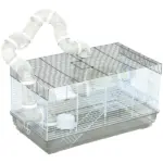 PawHut Compact Gerbil or Dwarf Hamster Cage with Tubes, Exercise Wheel, Food Dish and Water Bottle, 23"x13"x12", Gray - Image 11