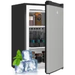 Compact Upright Freezer 3 Cu Ft with Adjustable Thermostat, Reversible Door, Silver - Image 11