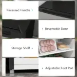 Compact Upright Freezer 3 Cu Ft with Adjustable Thermostat, Reversible Door, Silver - Image 4