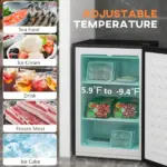 Compact Upright Freezer 3 Cu Ft with Adjustable Thermostat, Reversible Door, Silver - Image 5