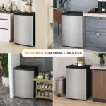 Compact Upright Freezer 3 Cu Ft with Adjustable Thermostat, Reversible Door, Silver - Image 8