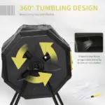 Outsunny 43 Gallon Dual-Chamber Rotating Compost Tumbler Yellow - Image 5