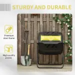 Outsunny 43 Gallon Dual-Chamber Rotating Compost Tumbler Yellow - Image 7