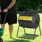 Outsunny 43 Gallon Dual-Chamber Rotating Compost Tumbler Yellow - Image 8