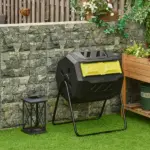 Outsunny 43 Gallon Dual-Chamber Rotating Compost Tumbler Yellow - Image 10