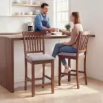 HOMCOM Counter Height Bar Stools with Padded Seat, High Back Kitchen Chairs Set of 2 for Dining Room, Gray and Dark Brown - Image 10