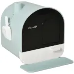 PawHut Covered Cat Litter Box, 17"x17"x18.5", Indoor with Lid, Tray, Scoop, Filter, Green