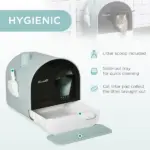 PawHut Covered Cat Litter Box, 17"x17"x18.5", Indoor with Lid, Tray, Scoop, Filter, Green - Image 4