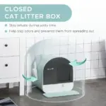 PawHut Covered Cat Litter Box, 17"x17"x18.5", Indoor with Lid, Tray, Scoop, Filter, Green - Image 5