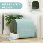 PawHut Covered Cat Litter Box, 17"x17"x18.5", Indoor with Lid, Tray, Scoop, Filter, Green - Image 7
