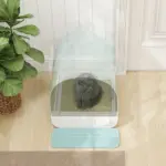 PawHut Covered Cat Litter Box, 17"x17"x18.5", Indoor with Lid, Tray, Scoop, Filter, Green - Image 8