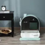PawHut Covered Cat Litter Box, 17"x17"x18.5", Indoor with Lid, Tray, Scoop, Filter, Green - Image 9