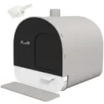 PawHut Covered Cat Litter Box, for Indoor use, with Tray, Scoop, Filter, 17"x17"x18.5", Light Gray