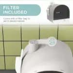 PawHut Covered Cat Litter Box, for Indoor use, with Tray, Scoop, Filter, 17"x17"x18.5", Light Gray - Image 6