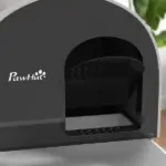 PawHut Covered Cat Litter Box, for Indoor use, with Tray, Scoop, Filter, 17"x17"x18.5", Light Gray - Image 7