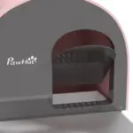 PawHut Covered Cat Litter Box with Lid, Scoop, and Filter, Compact Design, Pink - Image 7