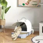 Covered Cat Litter Box with Lid, Scoop, Deodorizing Bags for Odor Control, Privacy, Easy to Clean, Gray - Image 2