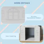 PawHut Cozy Pet House Water-Resistant Indoor/Outdoor Puppy Shelter Gray for Small/Medium Dogs Easy to Install - Image 6