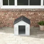 PawHut Cozy Pet House Water-Resistant Indoor/Outdoor Puppy Shelter Gray for Small/Medium Dogs Easy to Install - Image 8
