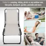 Outsunny Cream Recline Mesh Lounge, Outdoor Breathable Chaise Bed for Supreme Relaxation and Comfort - Image 7