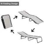 Outsunny Cream Recline Mesh Lounge, Outdoor Breathable Chaise Bed for Supreme Relaxation and Comfort - Image 8