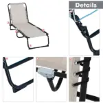 Outsunny Cream Recline Mesh Lounge, Outdoor Breathable Chaise Bed for Supreme Relaxation and Comfort - Image 9