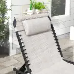 Outsunny Cream Recline Mesh Lounge, Outdoor Breathable Chaise Bed for Supreme Relaxation and Comfort - Image 10