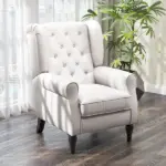 HOMCOM Cream White High Back Accent Chair with Wooden Legs, Removable Cushion for Living Room, Club, Bedroom - Image 10