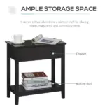 Dark Coffee End Side Table with Flip Top Storage Hinge Cabinet Bottom Shelf Sturdy Base for Living Room - Image 5