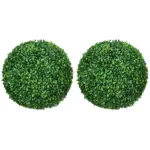 HOMCOM Decorative Artificial Trees 2 Pack 15.75 Inch Faux Boxwood Topiary Ball for Indoor Outdoor Home Decor - Image 11