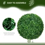 HOMCOM Decorative Artificial Trees 2 Pack 15.75 Inch Faux Boxwood Topiary Ball for Indoor Outdoor Home Decor - Image 5