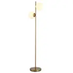 Decorative Floor Lamp with 2 Glass Shades Modern Lighting for Living Room Bedroom White - Image 11