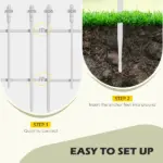 Outsunny Decorative Garden Border Panels 5 Pack Flower Bed Edging White Yard Fencing - Image 4