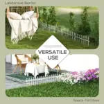 Outsunny Decorative Garden Border Panels 5 Pack Flower Bed Edging White Yard Fencing - Image 7