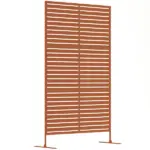 Outsunny Decorative Privacy Fence Screen, Metal Outdoor Privacy Screen Climbing Plant Trellis with Stand, 78" H x 48" W, Brown - Image 11
