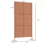 Outsunny Decorative Privacy Fence Screen, Metal Outdoor Privacy Screen Climbing Plant Trellis with Stand, 78" H x 48" W, Brown - Image 3