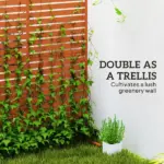 Outsunny Decorative Privacy Fence Screen, Metal Outdoor Privacy Screen Climbing Plant Trellis with Stand, 78" H x 48" W, Brown - Image 4