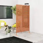 Outsunny Decorative Privacy Fence Screen, Metal Outdoor Privacy Screen Climbing Plant Trellis with Stand, 78" H x 48" W, Brown - Image 7